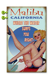 Where the Water Surfs You Right Wood Sign 23x39