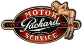 Packard Motor Pin Up Girl Cut Out Garage Art Metal Sign 12.8×23.8