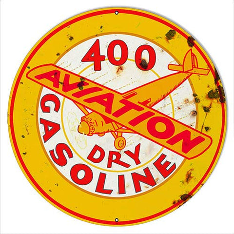 Dry Gasoline Reproduction Vintage Aviation Metal Sign 30×30 Round