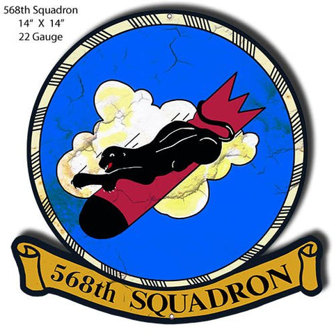 568th Squadron Cut Out Metal Sign By Steve McDonald 14x14