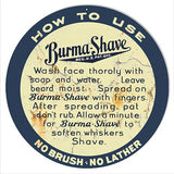 Burma Shave 18×18 Round Metal 24g Reproduction Sign