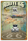 Route 66 End Of Trail Santa Monica CA By Phil Hamilton Metal Sign 12×18