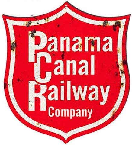 Panama Canal Railway Reproduction Cut Out Railroad Sign 14×15.5