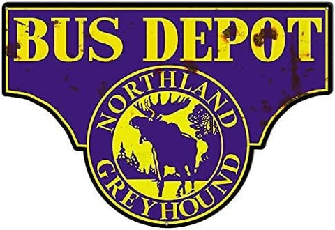 Bus Depot Greyhound Cut Out Reproduction Nostalgic Sign 15×22