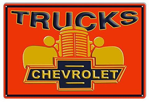 Chevy Trucks Garage Shop Man Cave Metal Sign 12x18