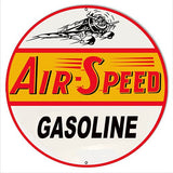 Air Speed Gasoline Reproduction Motor Oil Metal Sign 24×24 Round