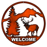 ArtFuzz Welcome Deer Laser Cut Out Faux Copper Finish Metal Sign 16×16