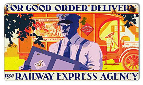 Railway Express Agency Reproduction Railroad Metal Sign 8×14