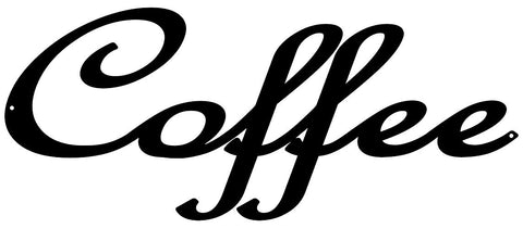 Coffee Metal Cut Out Home Decor Silhouette Sign 9.5×23.5