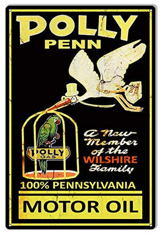 Polly Penn Motor Oil Reproduction Vintage Man Cave Metal Sign 12×18