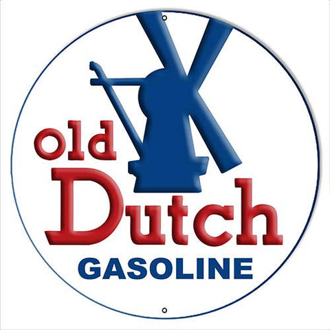 Gasoline Old Dutch Reproduction Large Motor Oil Metal Sign 19×19