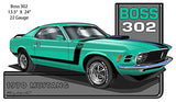 Mustang Green 1970 Series Cut Out Metal Sign By Rudy Edwards 13.5×24