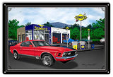 Mustang Car Red Garage Art Metal Sign By Rudy Edwards 18×30
