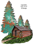 Log Cabin Faux Petina Laser Cut Out 15.3×21