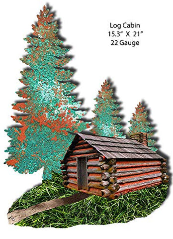 Log Cabin Faux Petina Laser Cut Out 15.3×21