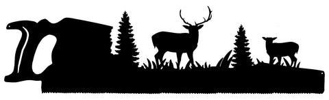 Forest Saw Laser Cut Out Wall Art Silhouette Metal Sign 9.5×33.5