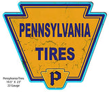 Pennsylvania Tires Gas Motor Oil Garage Art Metal Reproduction Sign Laser Cut