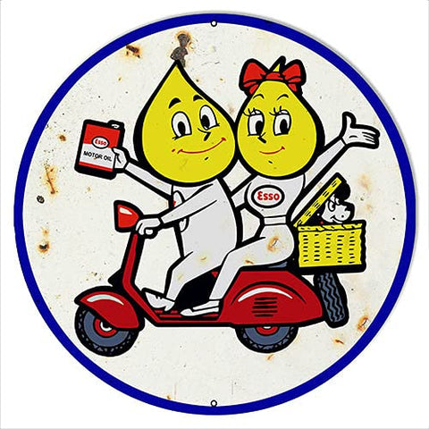 Esso Motor Oil Scooter Vintage Reproduction Metal Sign
