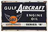 Gulf Aircraft Motor Oil Reproduction Aviation Metal Sign 12×18