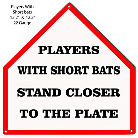 Players To The Plate Cut Out Baseball Funny Metal Sign 12.2×12.2