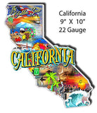 California Golden State Cut Out Metal Sign By Phil Hamilton 9×10