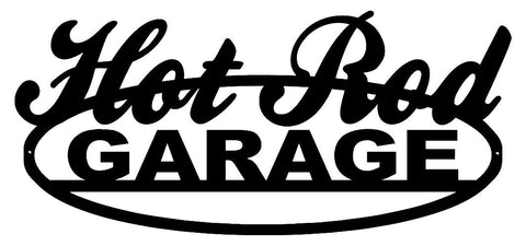 Hot Rod Garage Cut Out Wall Decor Silhouette Metal Sign 10.5×23.5