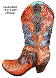Cowgirl Boot Laser Cut Out Nostalgic Metal Sign 14.3×20.3