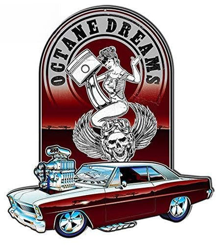 Octane Dreams Cut Out Garage Art Metal Sign By Bernard Oliver 16×18