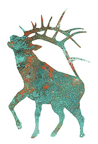 Deer Laser Cut Out Faux Patina Animal Metal Sign 15.5×24