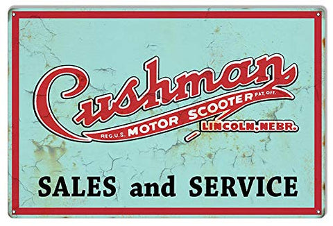 Cushman Motor Scotter Reproduction Large Garage Art Metal Sign 16×24