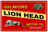 Lion Head Motor Oil Reproduction Garage Shop Metal Sign 18x30