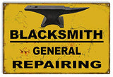 Blacksmith Repairing Shop Reproduction Metal Sign 12×18