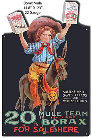 Borax Mule Soap Laser Cut Out Nostalgic Wall Art Metal Sign 14.5×23