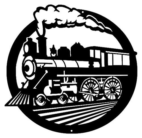 440 Train Engine Laser Cut Out Silhouette Rairlroad Metal Sign 14.5×14.5