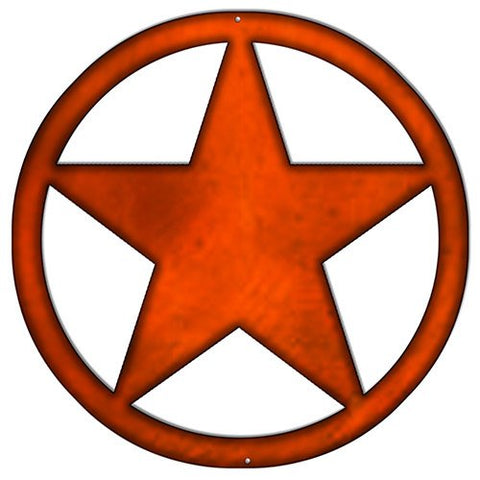 Pentagram Laser Cut Out Faux Copper Finish Metal Sign 20×20