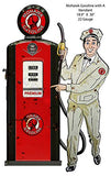 Mohawak Gas Pump Attendant Cut Out Reproduction Metal Sign 18.9×30