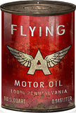 Flying A Gas Station Reproduction Motor Oil Can Metal Sign 12x18