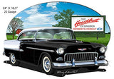 Chevy Black Heartbeat Cut Out Garage Metal Sign Rudy Edwards16.5×24