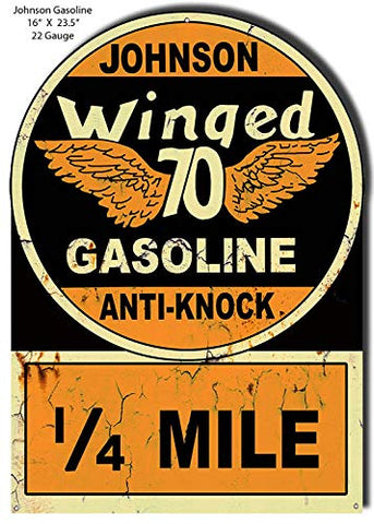 Johnson Winged 70 Gasoline Reproduction Vintage Metal Sign 16×23.5
