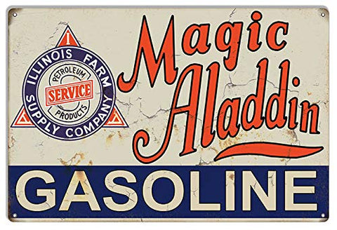 Magic Aladdin Gasoline Reproduction Vintage Motor Oil Metal Sign 12×18