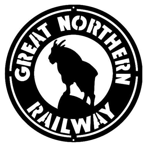 Great Northern Railway Cut Out Silhouette Railroad Metal Sign 14.5×14.5