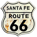 (3) Route 66 Santa Fe Vintage Laser Cut Out Garage Shop Metal Sign 7.5×7.5