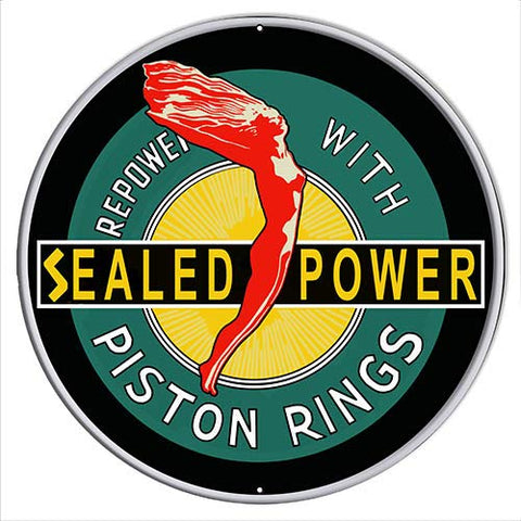 Piston Rings Reproduction Garage Shop Metal Sign 30×30 Round