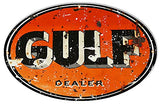 Gulf Motor Oil Reproduction Garage Shop Metal Sign 15×23.5 Oval