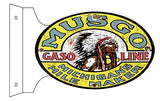 Musgo Gasoline Reproduction Flange Motor Oil Sign 12x18 Oval