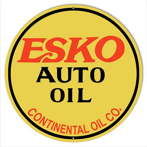 Esko Auto Oil Reproduction Garage Shop Metal Sign 14×14 Round