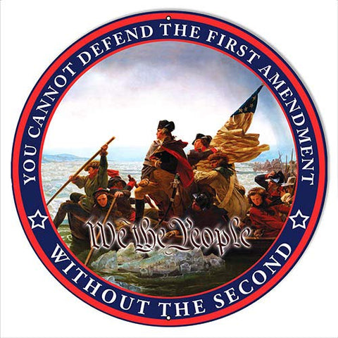 2nd Amendment Constitution Metal Sign Rudy Edwards 24×24 Round