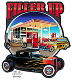Filler Up Hot Rod Garage Art Laser Cut Out Metal Sign By Bernard Oliver