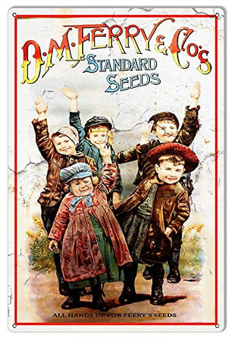 D M Ferry Co Standard Seeds Vintage Reproduction Metal Sign 12×18