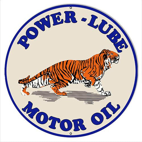 Power Lube Motor Oil Reproduction Garage Metal Sign 24×24